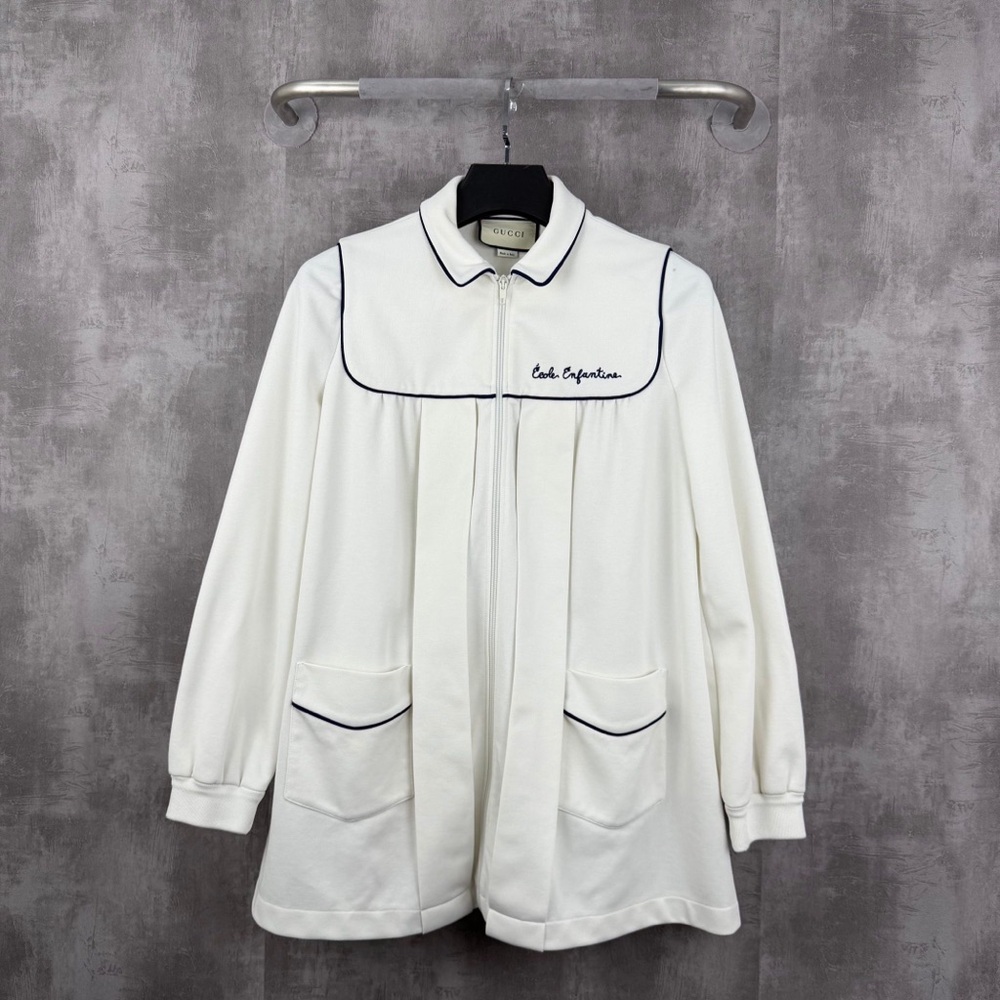 🚩steal Gucci White Jacket with Black Trim